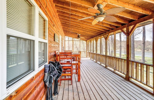 Boswell Cabin | Fire Pit, Screened Deck: Riverfront Ozarks Cabin!