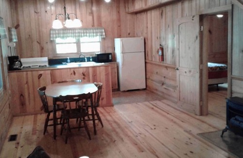 Hot Springs Cabin | FIVE POINTS~LAKE HAMILTON: Cabin#E ~ 2 Story, 3BR w/Queen Beds, Futons in LR & Loft, Full Kitchen, Breakfast "Fixins" Provided, 2 Baths (Upstairs has Jetted Tub), Large Covered Porch, Right by the Water