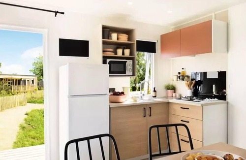 Castries House | Flower Camping le FONDESPIERRE * - Mobil-home Premium - 28m2 (3 bedrooms + air conditioning + TV + dishwasher+ sheets and towels) 6 people