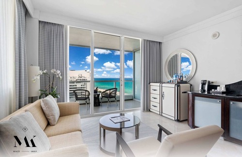 Seybold Apartment | FontaineBleau | Balcony w/Ocean + Bay/City View