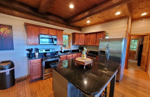 Almond Cabin | Fontana View 3 - Three Story Rustic Cabin Sleeps up to 16 People