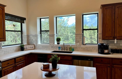 Prescott Cabin | Forest Home-Panoramic Pine Views/Arcade/Spa/Games