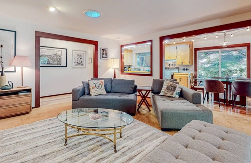 Cazadero House | Forested home near the river with a hot tub, deck, playground, & washer/dryer