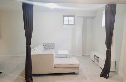 Kitchener House | Fully furnished Studio basement with bed, kitchen, laundry, living room with TV