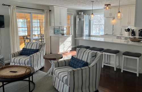 Meredith House | Fully renovated, dog-friendly home with private beach access & golf nearby