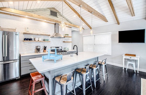 Lakeside House | Fully-renovated lakefront home with beach cabana, association beach, & firepit
