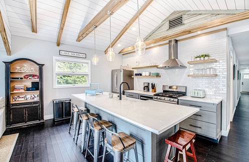Lakeside House | Fully-renovated lakefront home with beach cabana, association beach, & firepit