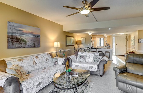 Folly Field Villa | Fun island retreat with pool, hot tub, beach access & balcony