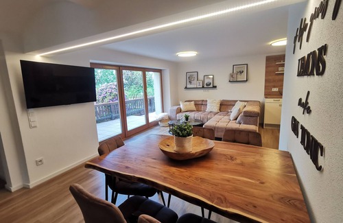 Malter Apartment | Garden view apartment with pool and children's playground