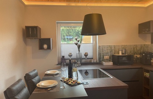 Habscheid Apartment | Garden/whirlpool/combination sauna large kitchen, rain shower. Very modern