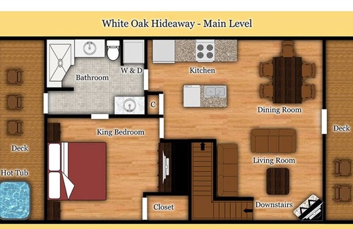 White Oak Lodge Cabin | Gatlinburg - White Oak Hideaway - 3 Bedroom - Sleeps 8