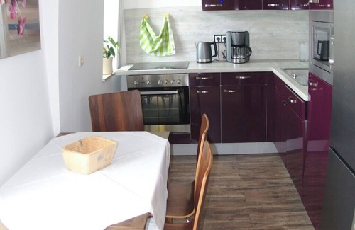 Friedrichstadt Condo | Geräumige Wohnung in Park- und Elbe Nähe. Voll Ausgestattete Küche mit Balkon