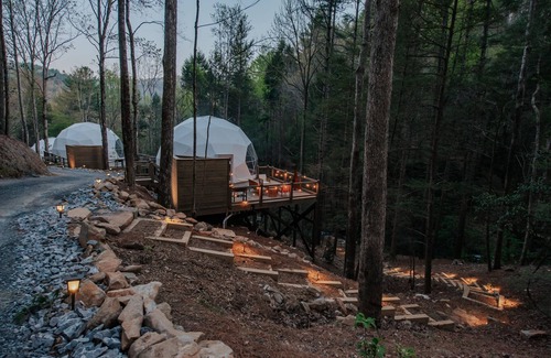 Cherry Log House | Glamp Blue Ridge - Dome 3, Tara Cotta. Escape to a dome on the falls