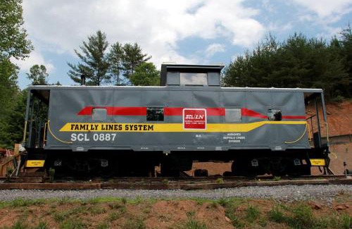 Clyde House | Glamping Caboose Rental Perfect for Families near Clyde, North Carolina