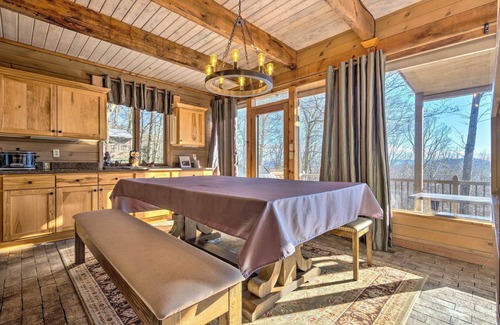 Maggie Valley House | Golf, Sauna, Creek: Spectacular Smoky Mtn-View Gem