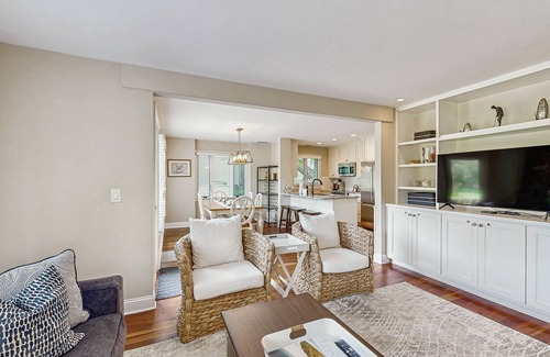 West Beach Village House | Golf-view villa with private deck, AC, & W/D - walk to beach - dog-friendly