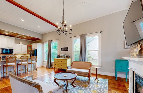 Covington House | Gorgeous home half a mile from Covington Square with streaming, golf cart, & AC