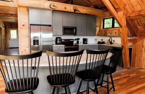 Nobleboro House | Gorgeous newly constructed post and beam retreat on Damariscotta Lake