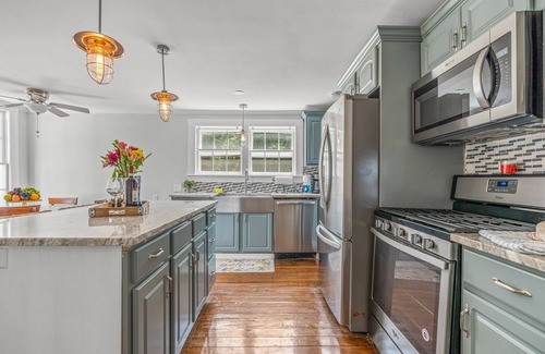 South Dennis House | Grand home with historic charm, game room & spacious outdoor living spaces