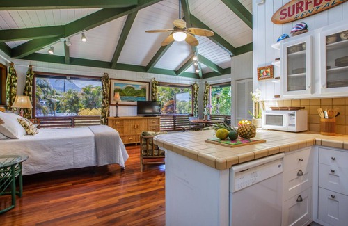 Hanalei Palms House | Happy Place Bungalow, 2-Minutes to the Beach! TVNC #4339