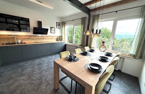 Monschau Apartment | Haus Panoramablick - Apartment 2/View of the picturesque Laufenbach valley