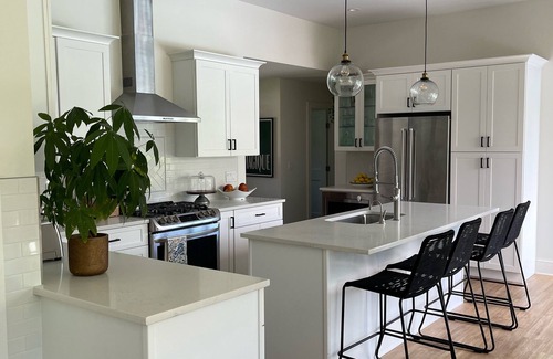 Southold House | Heated pool on Goose Creek, private dock, massive yard walk to beach, wineries