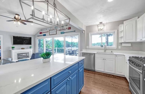 Sanbornton House | Hermit Lake Escape: Family Fun - Beachfront, BBQ!