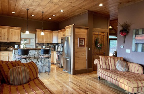 Cherry Log Cabin | Hestia - Luxury Cabin w/Long Range Views, Billiards, Hot Tub, Five Fireplaces