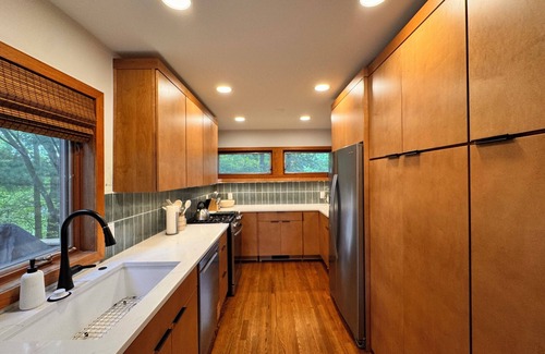 Grand Beach House | Hilltop Hideaway is a mid-century modern home 1 block from Lake Michigan