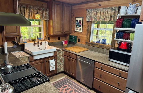 Ellijay Cabin | Hilltop Retreat-adjoining Lake home sleeps 8, hot tub and peaceful wilderness