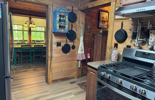 Ellijay Cabin | Hilltop Retreat-adjoining Lake home sleeps 8, hot tub and peaceful wilderness