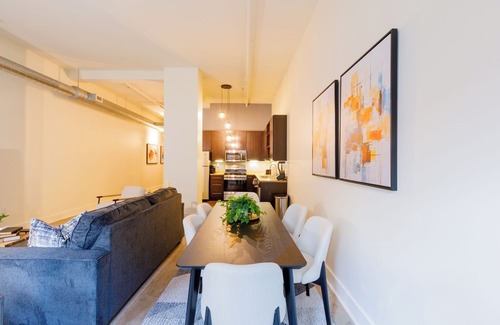 Downtown Pittsburgh Apartment | Historic 2 Bedroom Loft on Market Square - Private Terrace + Free Fitness Center