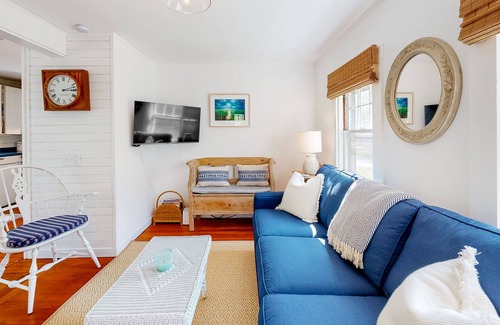 Aquinnah House | Historic, coastal home with water views, screened-in porch, large deck, & grill