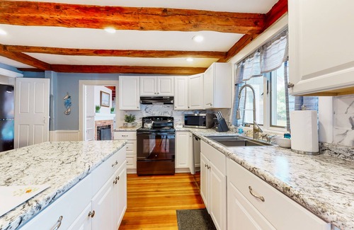 Sagamore Beach House | Historic, dog-friendly home with a full kitchen, furnished patio, & yard