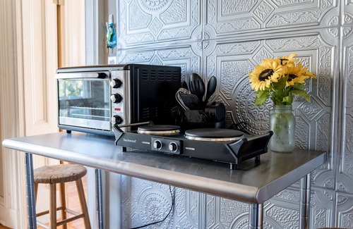 Central Business District Apartment | Historic Downtown Loft, Private Deck with View and outdoor Firepit