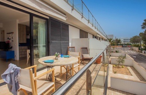 Son Carrio Apartment | Holiday Apartment "Menorca Blue" with Shared Pool, Private Terrace & A/C