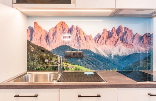 Funes Other | Holiday Apartment "Planerhof Apartment Edelweiss" with Mountain View, Shared Terrace and Wi-Fi