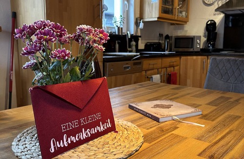 Kirchhundem House | Holiday Home 'Das Blaue Haus Am Rothaarsteig' with Private Terrace, Private Garden and Wi-Fi