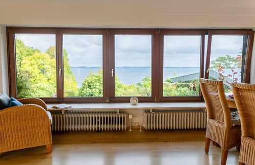 Langballigholz House | Holiday Home 'Fördeblick' with Sea View, Private Garden and Wi-Fi