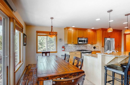 Manzanita House | Home with a washer/dryer, fireplace & spacious deck with grill