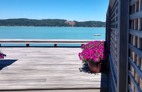 Belfair House | Hood Canal Waterfront - deck overlooking water