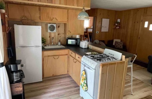 Prudenville Cabin | Houghton Lake cabin with covered outdoor entertainment space. No cleaning fees.