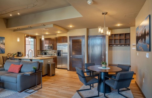 Downtown Steamboat Springs Condo | Howelsen Place A302 | Downtown Condo | Private Parking Garage | Fire Pit with Views