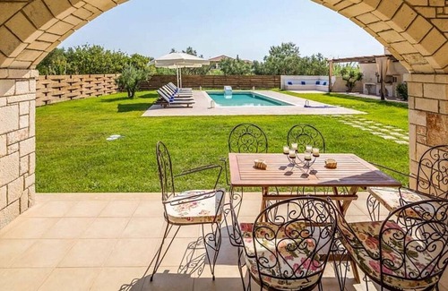Alykes Villa | Impressive Stone-Built Villa, A/C and Private Pool just 650 meters from Alykes Beach Resort!