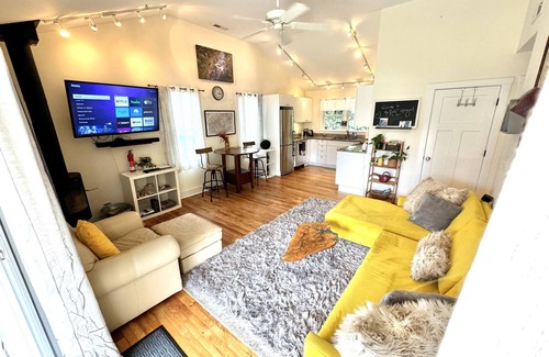 Brevard House | Incredible fenced in dog friendly cottage in downtown Brevard with hot tub!