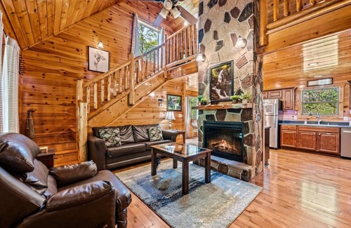 Pigeon Forge Cabin | Indoor Pool, Coffee Bar, Fire Pit, Games