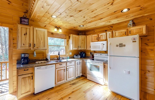 Blue Ridge Cabin | Inviting dog-friendly cabin with hot tub, lovely mountain views, firepit, & W/D