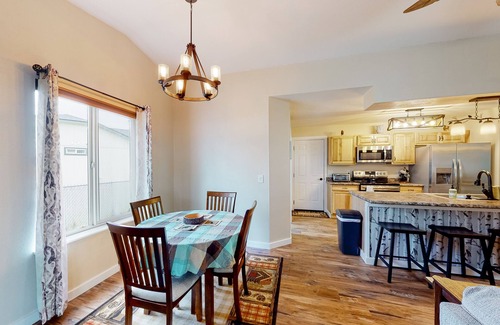 Post Falls House | Inviting dog-friendly home with hot tub, grill, patio, central AC, & W/D