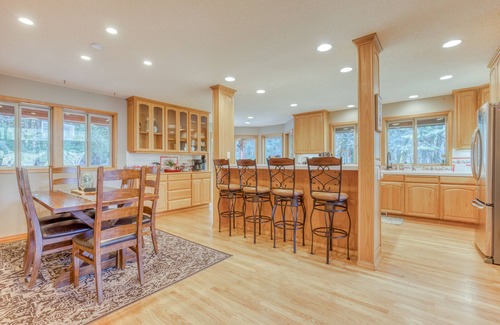 Marmot House | Iron Mountain: Luxe Mountain Cabin w/ Hot Tub, Fireplace & Game Room