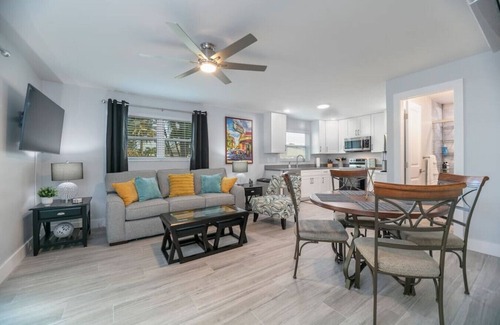 Mid Island House | Island Homes-on canal w/dock and heated pool/5 min walk to beach